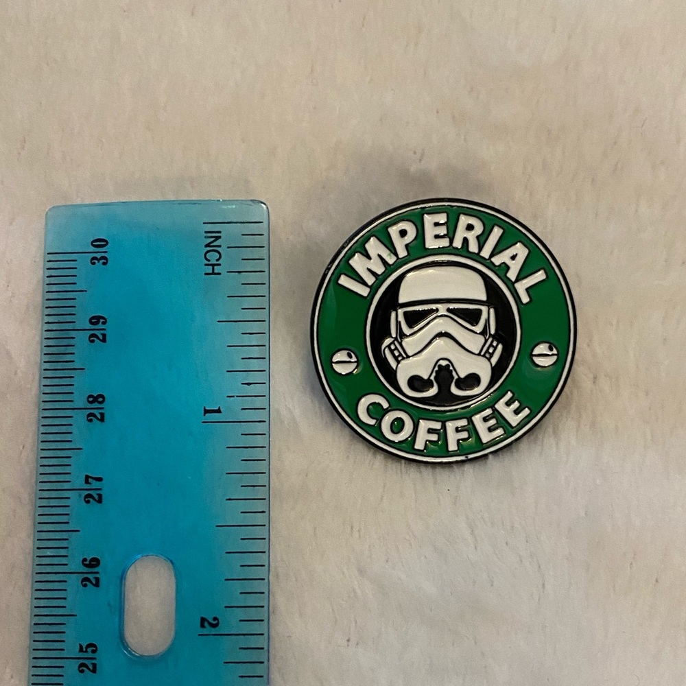 Imperial coffee storm trooper lapel pin